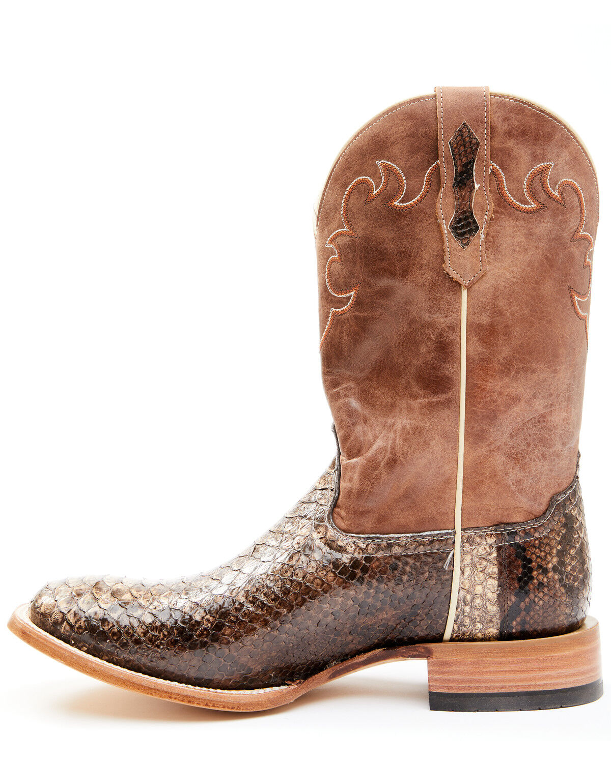 mens square toe python boots