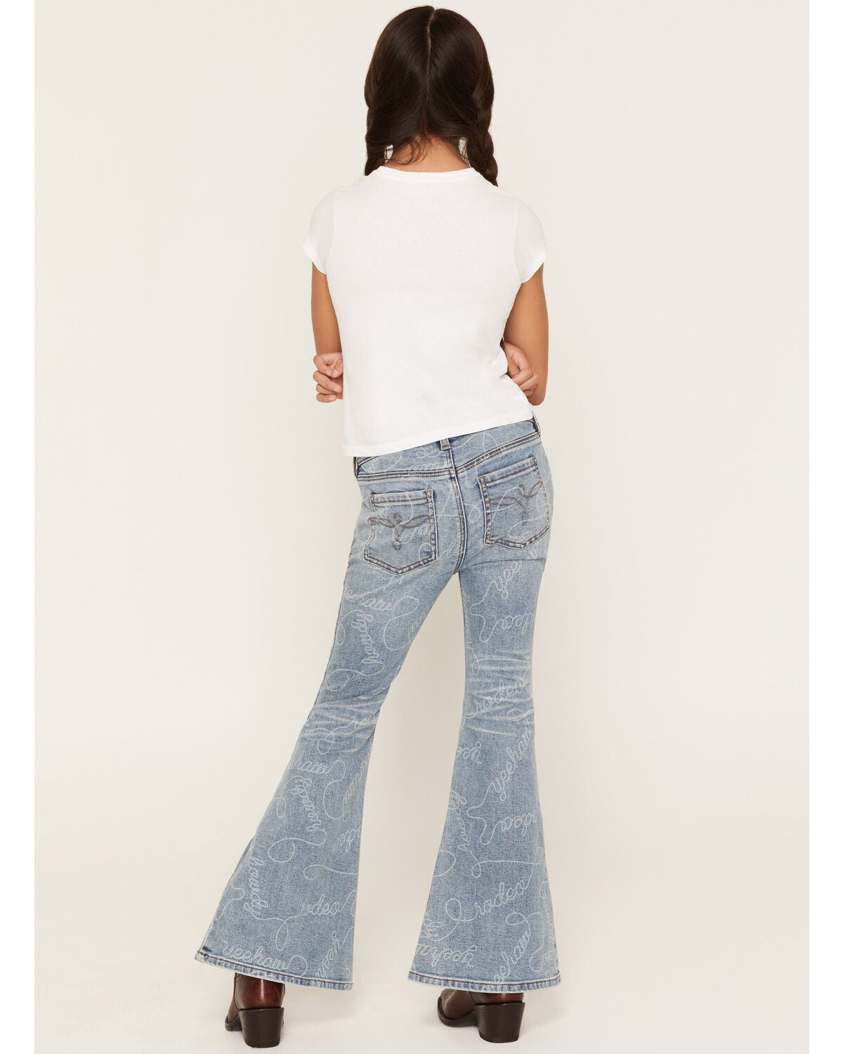 Image #3 - Shyanne Girls' Ambrose Medium Wash Flare Stretch Denim Jeans, Medium Wash, hi-res