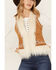 Image #2 - Shyanne Women's Fur Trim Embroidered Vest, Caramel, hi-res