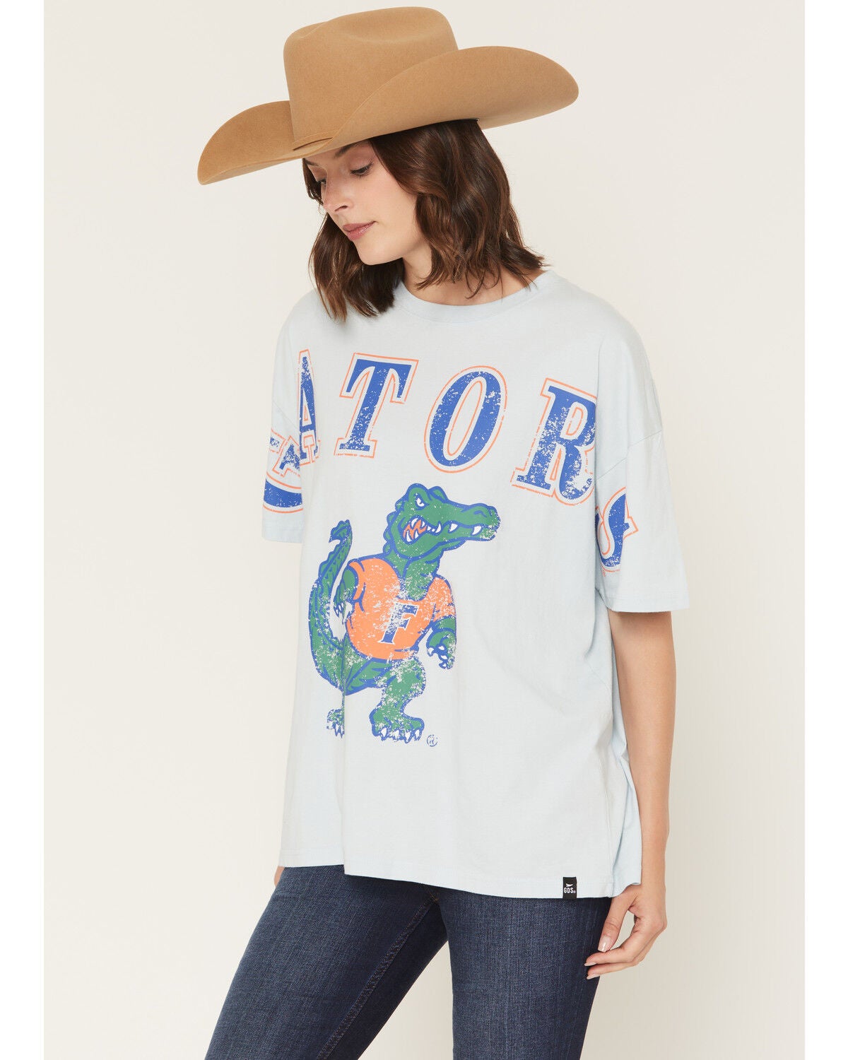 Image #2 - Gameday Women's UF Southern Split Short Sleeve Graphic Tee, Light Blue, hi-res