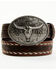 Image #1 - Cody James Boys' Longhorn Tooled Belt, Brown, hi-res