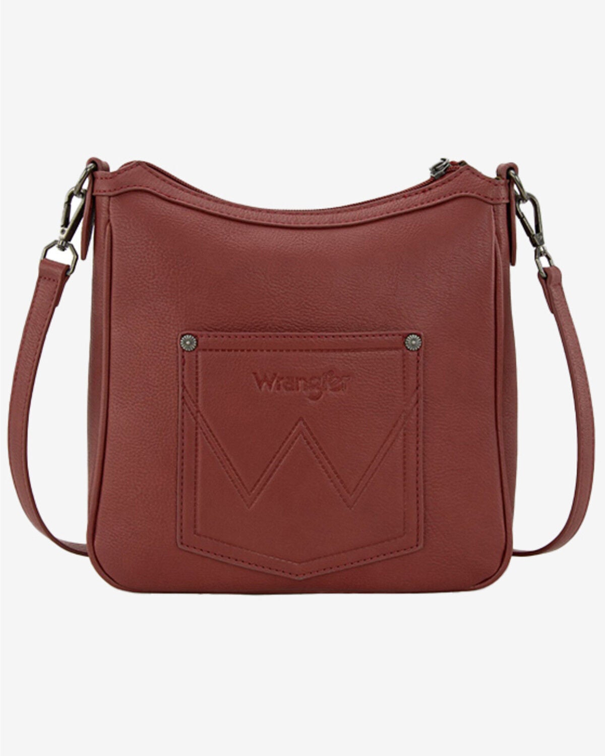 Image #2 - Wrangler Women's Sherpa Southwestern Print Canvas Crossbody Bag, Burgundy, hi-res