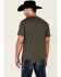 Image #4 - Justin Men's Heather Charcoal Cowboy Bull Skull Graphic Short Sleeve T-Shirt  , Charcoal, hi-res