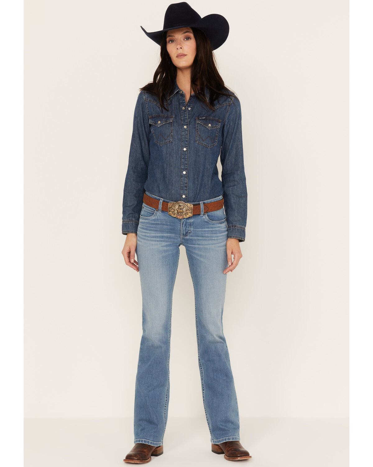 Image #3 - Wrangler Retro Women's Mid Rise Medium Wash Paige Bootcut Jeans, Medium Wash, hi-res
