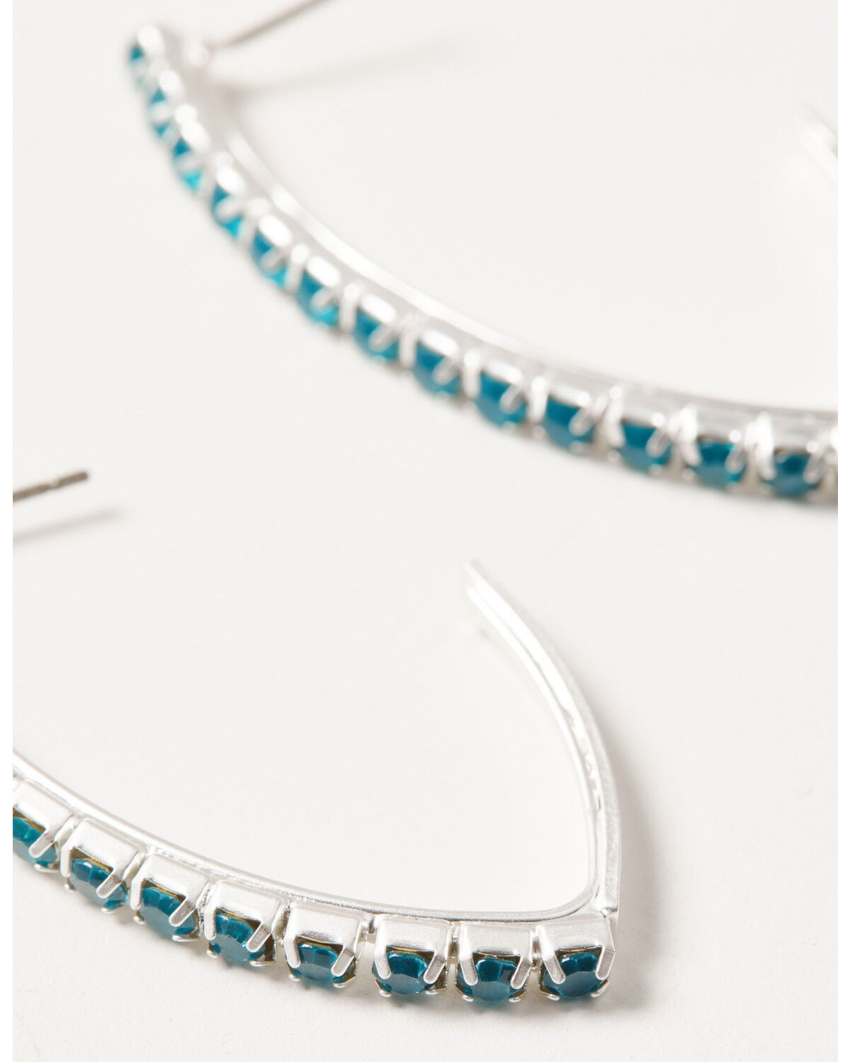 Image #2 - Lainey Wilson Women's Stone Pav&eacute; C Hoop Earrings, Silver, hi-res