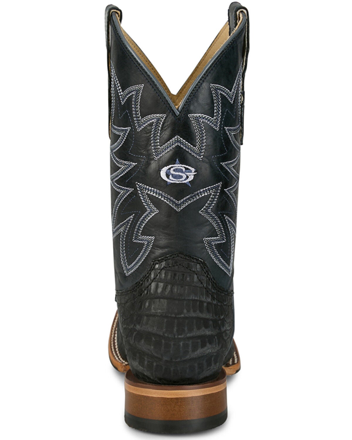 Image #5 - Justin Men's San Antone Exotic Caiman Western Boots - Broad Square Toe, Blue, hi-res