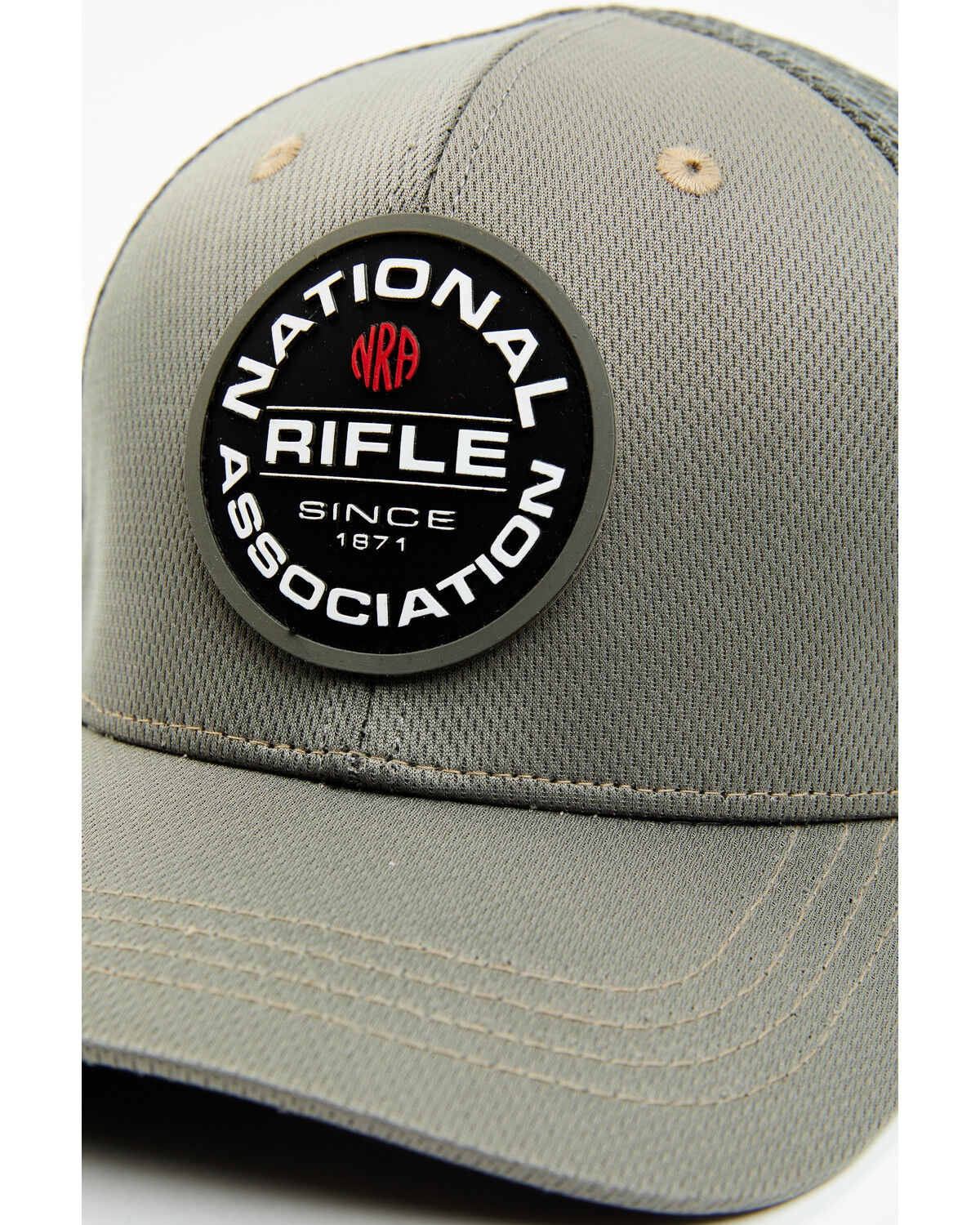 Image #2 - NRA Men's Gray Rubber Patch Snapback Baseball Cap, Grey, hi-res