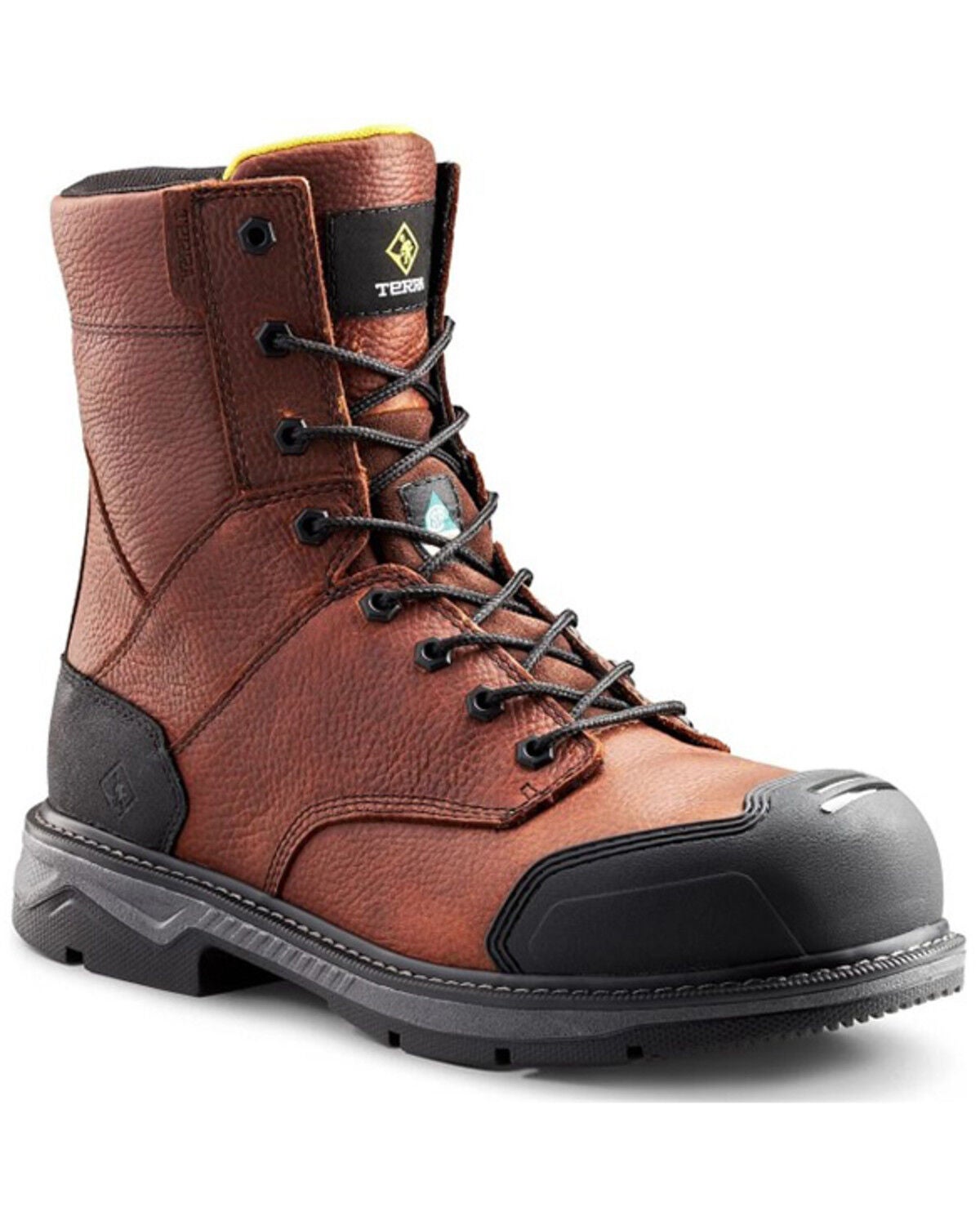 Kodiak Men's 8" Patton Water Repellent Work Boots - Aluminum Toe, Brown, hi-res