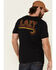 Lazy J Ranch Wear Men's Black Fire J Ranch Logo Graphic T-Shirt , Black, hi-res
