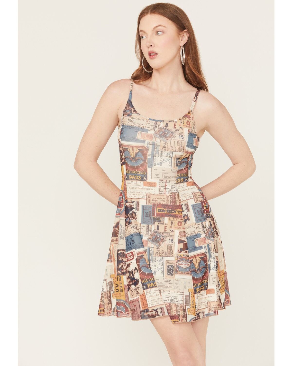 Image #1 - Idyllwind Women's Rodeo Ticket Sleeveless Mesh Mini Dress, Cream, hi-res