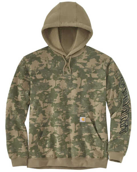 Image #1 - Carhartt Men's Loose Fit Midweight Camo Print Hooded Sweatshirt , Camouflage, hi-res