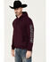 Image #3 - RANK 45® Men's Logo Hooded Sweatshirt, Grape, hi-res