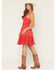 Image #4 - Miss Me Women's Sleeveless Eyelet Trim Mini Dress, Red, hi-res