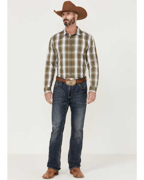 Image #2 - Gibson Men's Station Plaid Long Sleeve Button-Down Western Shirt , Navy, hi-res