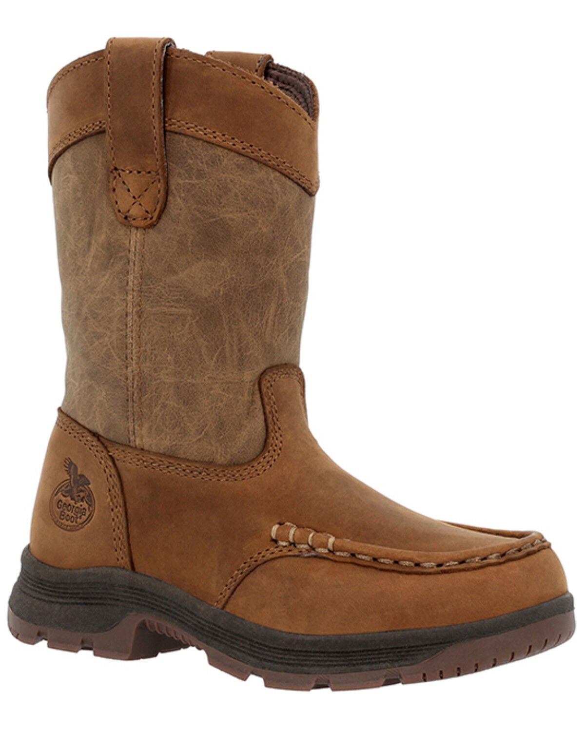 Georgia Boot Boys' Athens Superlyte Work Boots - Moc Toe, Brown, hi-res