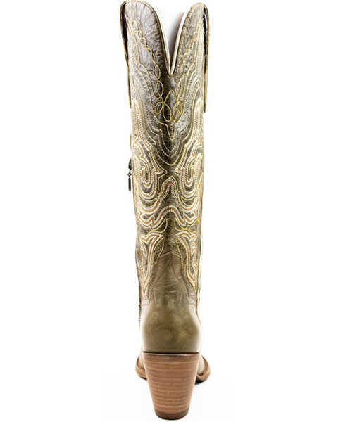 Image #5 - Dan Post Women's Vintage Embroidered Tall Western Boots - Snip Toe, Olive, hi-res