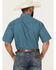 Image #4 - Cinch Men's Geo Print Short Sleeve Button-Down Western Shirt, Blue, hi-res