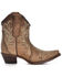 Image #2 - Circle G Women's Embroidered Ankle Booties - Snip Toe, Tan, hi-res