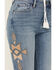 Image #2 - Idyllwind Women's Ellis Medium Wash Gypsy High Rise Faux Suede Embellished Bootcut Comfort Stretch Denim Jeans , Medium Wash, hi-res