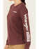 Image #3 - Wrangler RIGGS Women's Boot Barn Exclusive Long Sleeve Logo Graphic Work Tee, Burgundy, hi-res