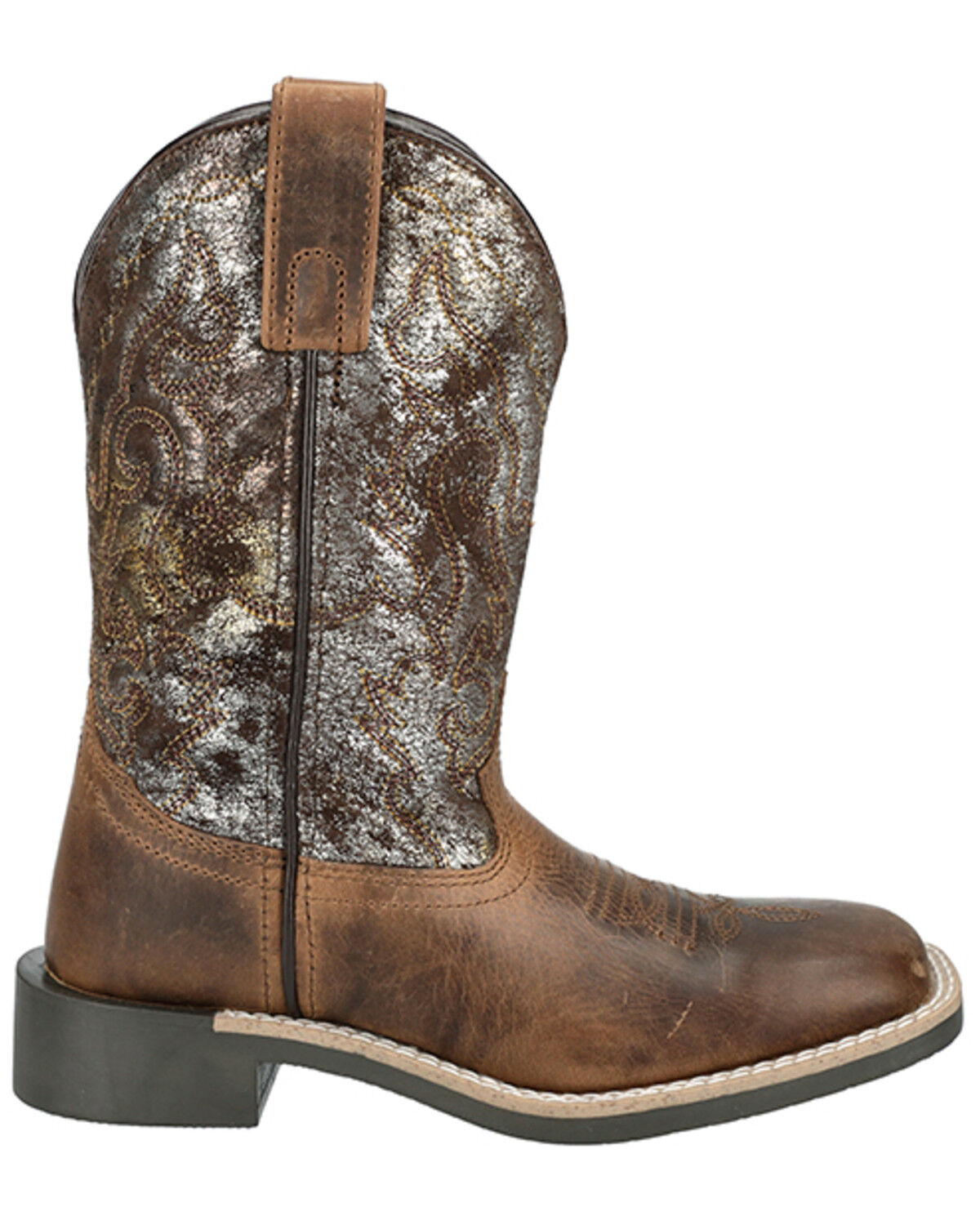 Image #2 - Smoky Mountain Little Girls' Sadie Western Boots - Broad Square Toe, Brown, hi-res