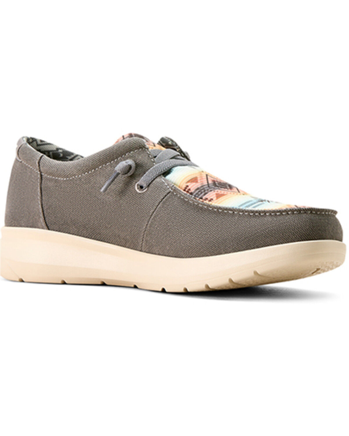 Image #1 - Ariat Men's Hilo Southwestern Print Casual Shoes - Moc Toe, Charcoal, hi-res