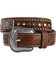 Image #1 - Nocona Belt Co. Girls' Rhinestone Hair-On-Hide Leather Belt, Brown, hi-res