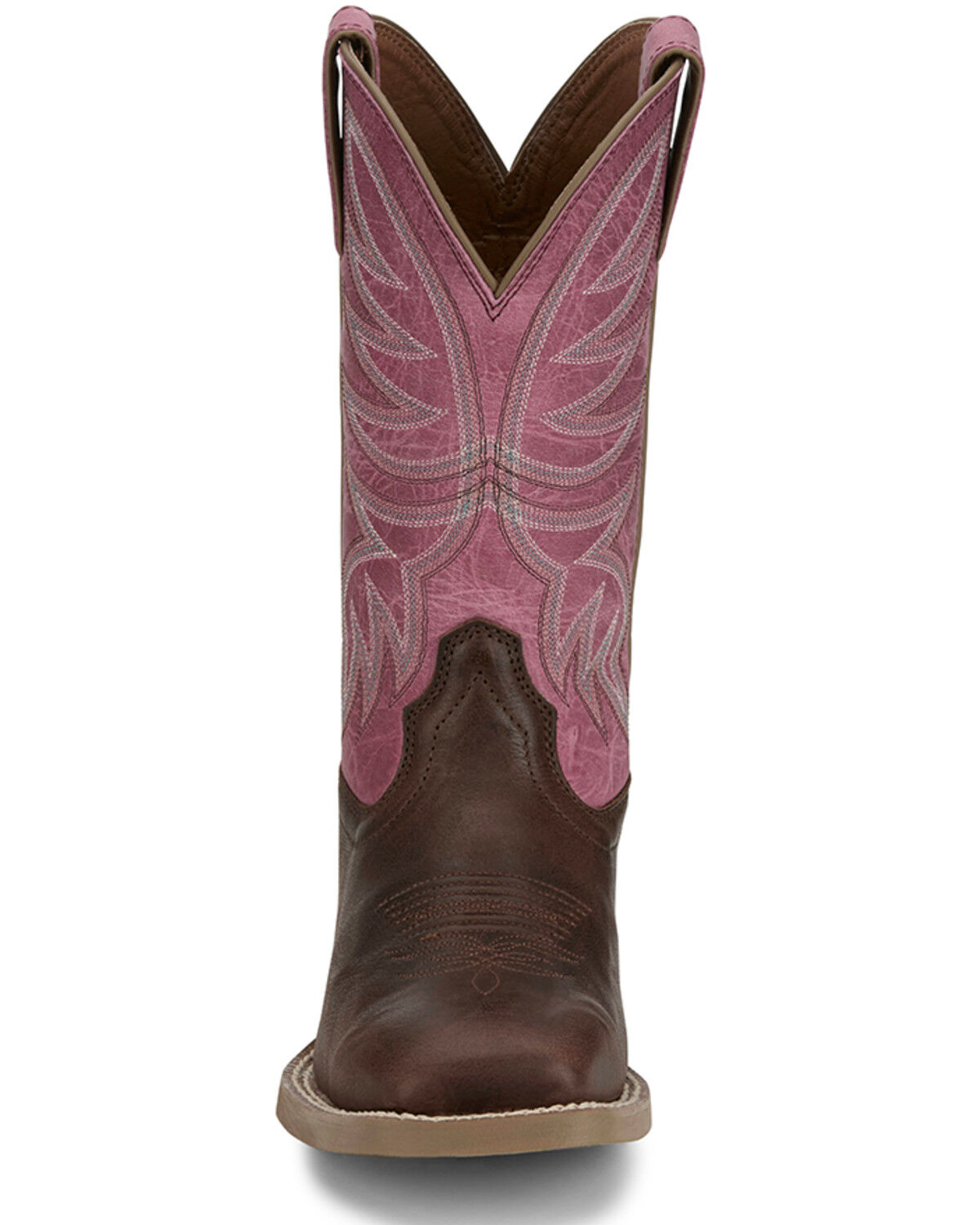 Image #4 - Justin Women's Demeter Performance Western Boots - Broad Square Toe, Pink, hi-res