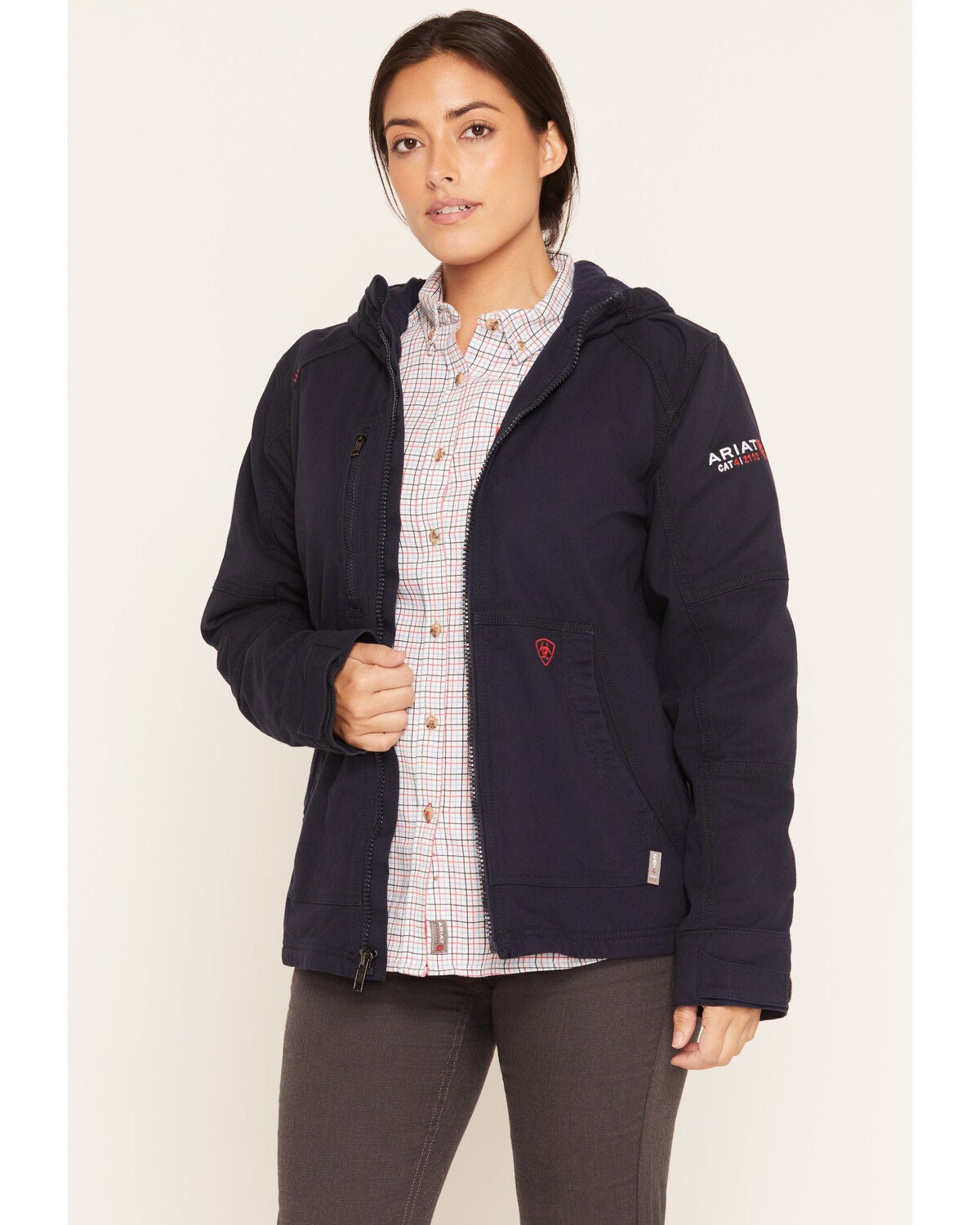 Image #1 - Ariat Women's FR &reg; Duralight Cordura &reg; Canvas Jacket, Navy, hi-res