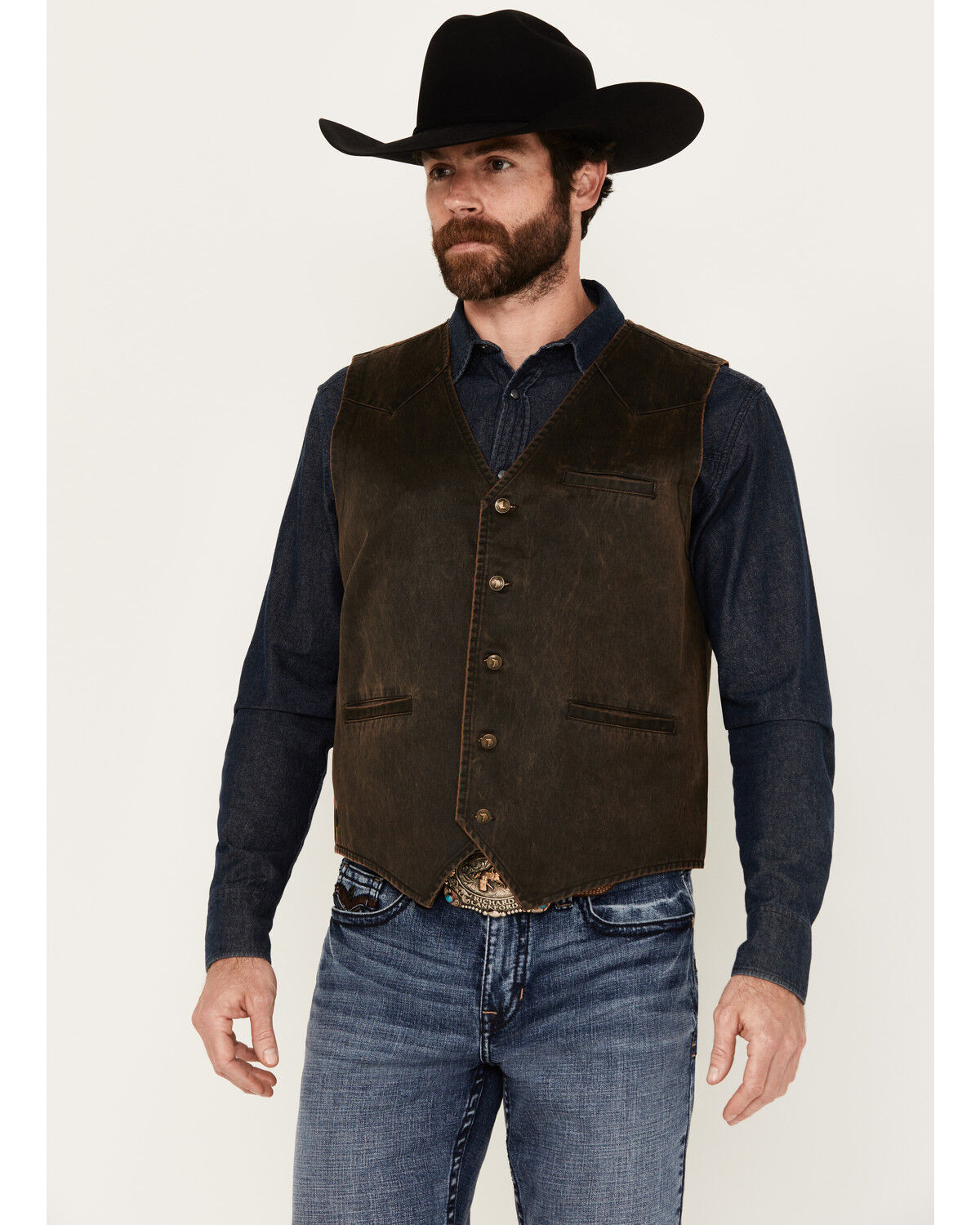 世界的に有名な Villa Pancho Men's James Cody Oilskin Western Button-Front トップス