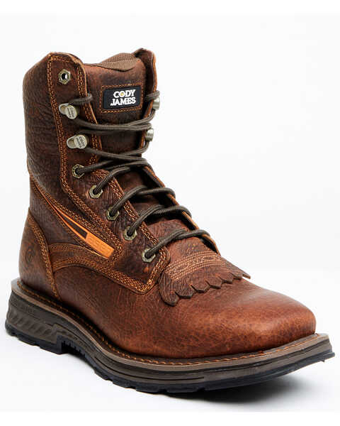 Cody James Men's Disruptor Lacer Work Boots - Soft Toe, Brown, hi-res