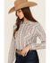 Image #2 - Rough Stock by Panhandle Women's Southwestern Striped Long Sleeve Pearl Snap Stretch Western Shirt, Multi, hi-res