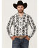 Image #1 - Rock & Roll Denim Men's Southwestern Print Long Sleeve Snap Stretch Western Shirt, White, hi-res