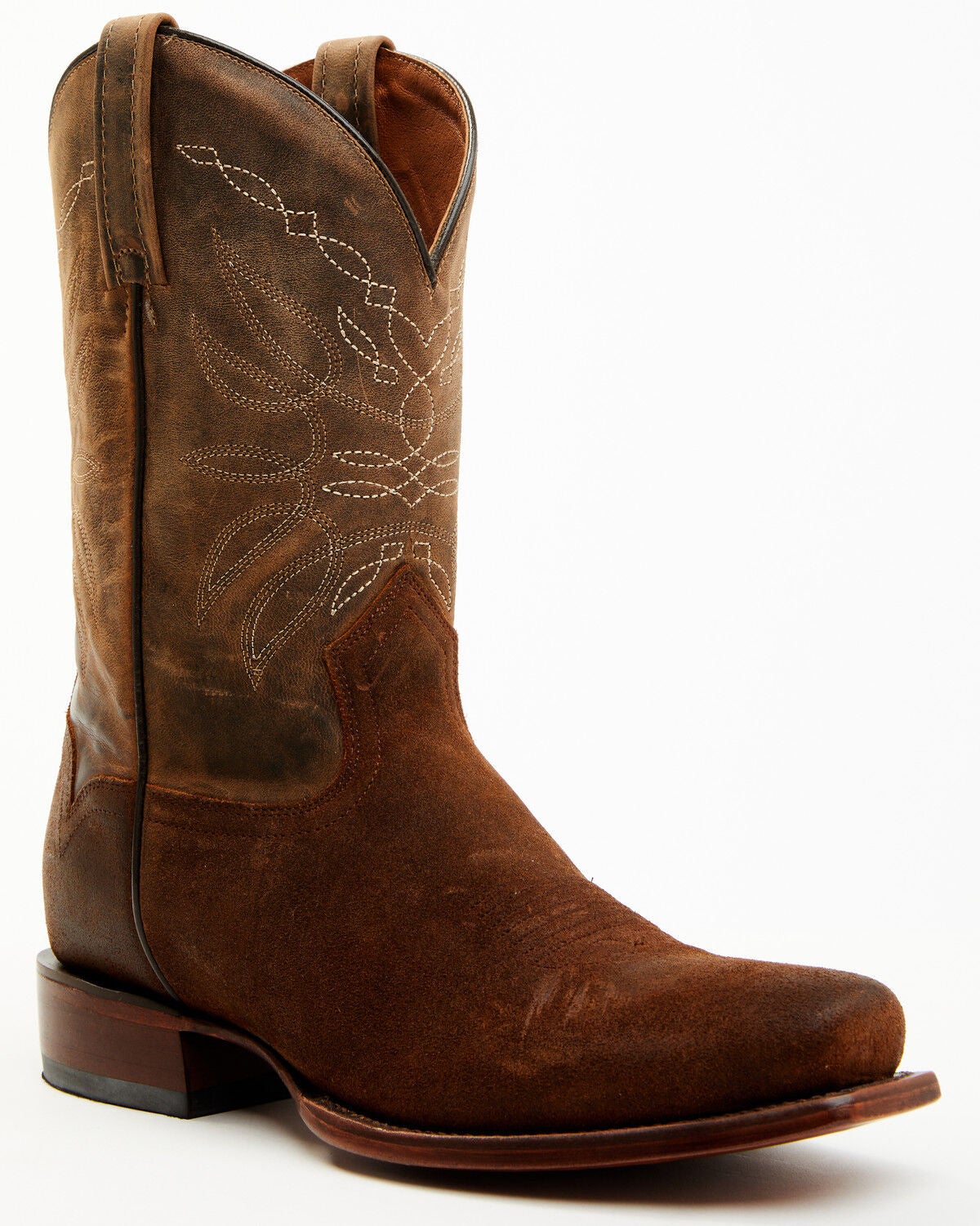 Moonshine Spirit&reg; Men's Pancho Roughout Western Boots - Square Toe, Brown, hi-res