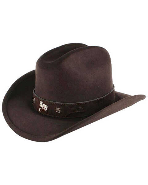 Cody James Kids' Monte Carlo Horsing Around Felt Cowboy Hat, Chocolate, hi-res