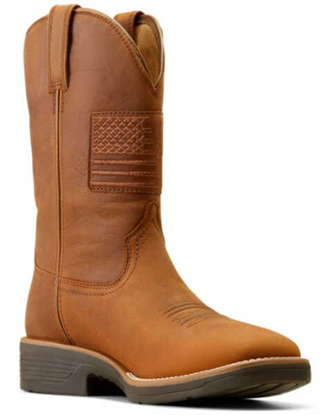 Ariat Men's Ridgeback Country Waterproof Performance Western Boots - Broad Square Toe , Brown, hi-res