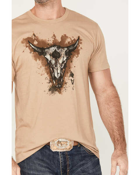 Image #3 - Cody James Men's Skull Card Short Sleeve Graphic T-Shirt, Beige/khaki, hi-res