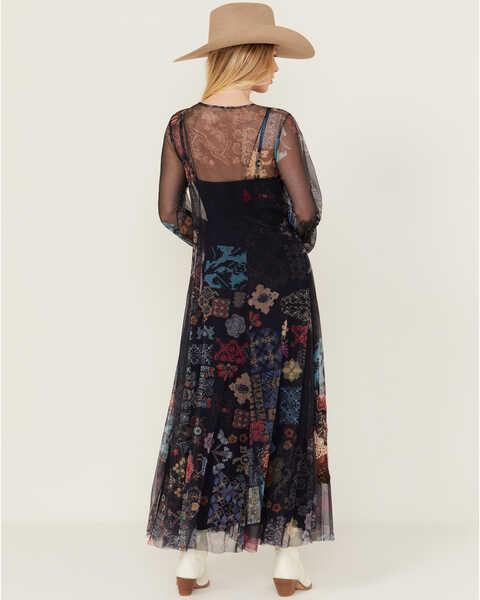 Image #4 - Johnny Was Women's Embroidered Mesh Maxi Dress, Black, hi-res