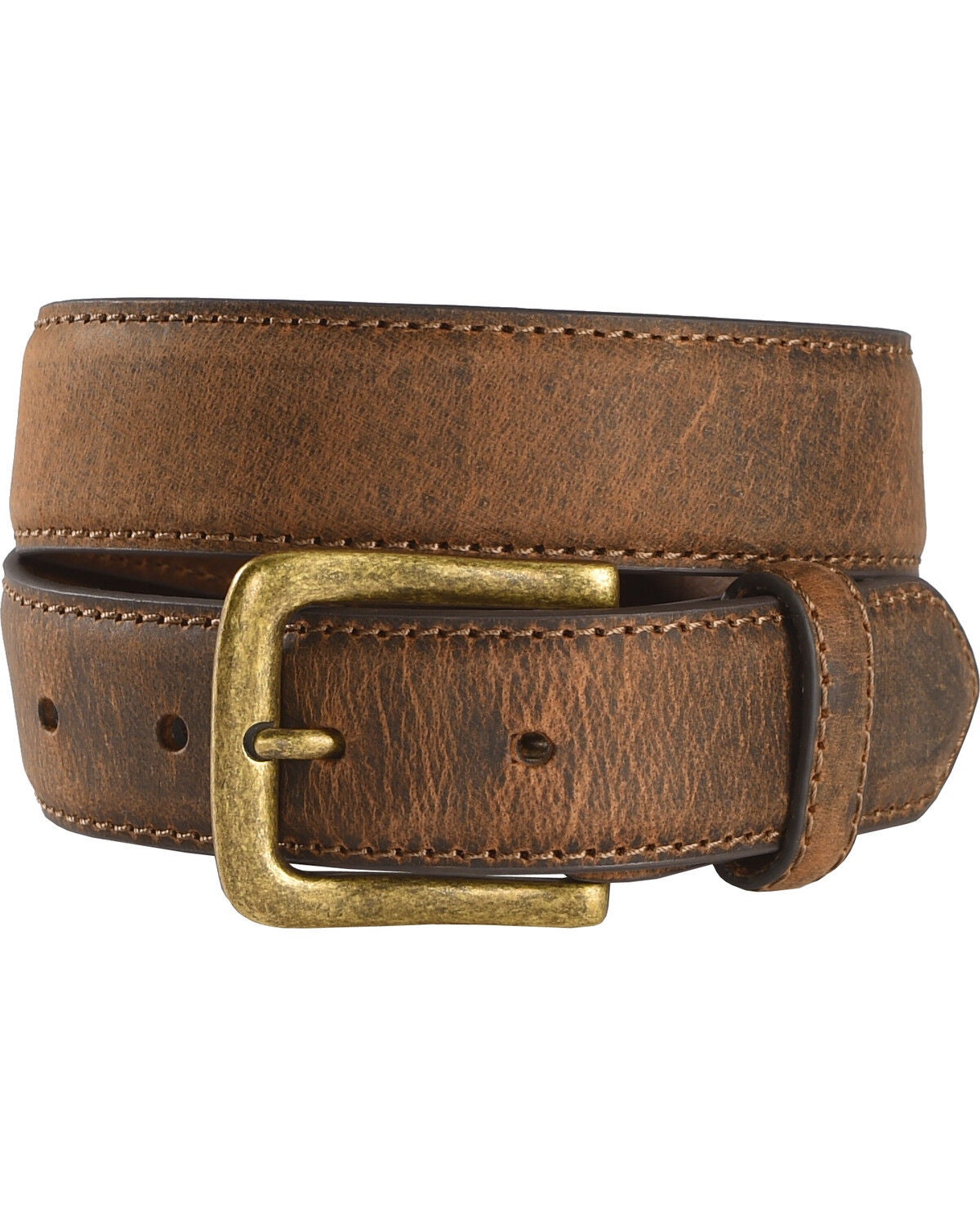 Cody James Boys' Two-Tone Leather Belt, Brown, hi-res