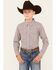 Image #1 - Cody James Boys' Rowdy Plaid Print Long Sleeve Snap Western Shirt, Tan, hi-res