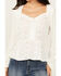 Image #3 - Idyllwind Women's Teel Eyelet Keyhole Blouse, Ivory, hi-res