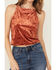 Image #3 - Beyond The Radar Women's Velvet High Neck Tank Top, Rust Copper, hi-res