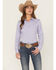 Image #1 - Ariat Women's Boot Barn Exclusive Solid Kirby Long Sleeve Button-Down Stretch Western Shirt, Lavender, hi-res