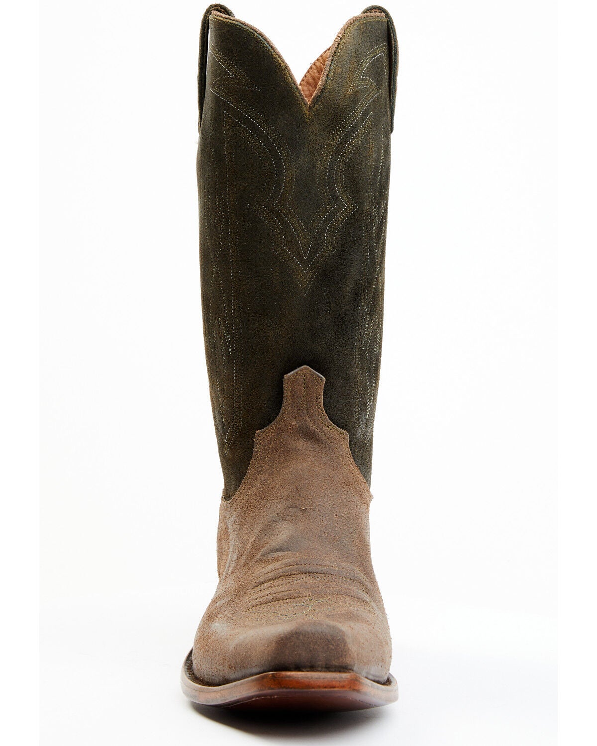 Image #4 - Lucchese Men's Distressed Shell Cowhide Western Boots - Snip Toe, Beige/khaki, hi-res