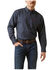 Image #1 - Ariat Men's FR Wales Printed Long Sleeve Button-Down Stretch Work Shirt, Black, hi-res