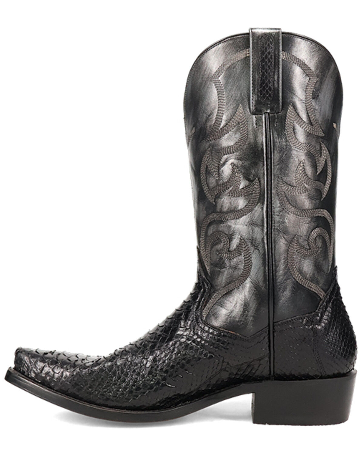 Image #3 - Dan Post Men's Exotic Python Western Boots - Snip Toe, Black, hi-res