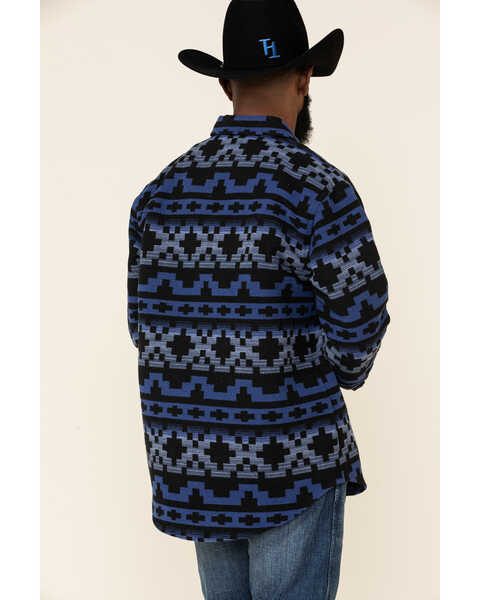 Image #5 - Powder River Outfitters Men's Southwestern Print Jacquard Shirt Jacket , Navy, hi-res