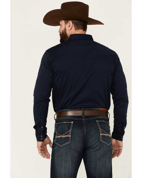 Image #5 - Blue Ranchwear Men's Heavy Twill Long Sleeve Snap Western Shirt , Navy, hi-res
