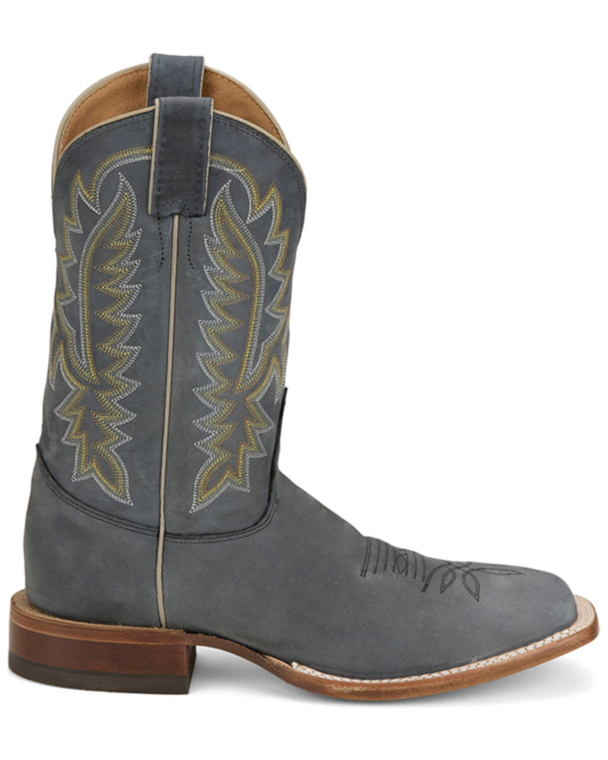 Image #2 - Justin Men's Rancho Western Boots - Broad Square Toe, Grey, hi-res