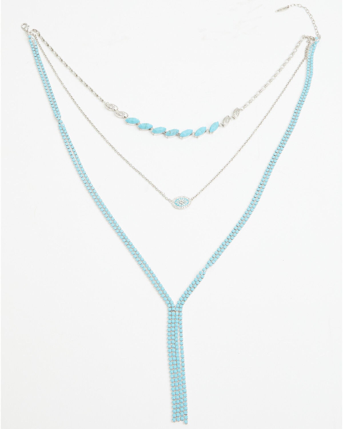 Image #1 - Lainey Wilson Women's 3 Row Stone Necklace, Turquoise, hi-res